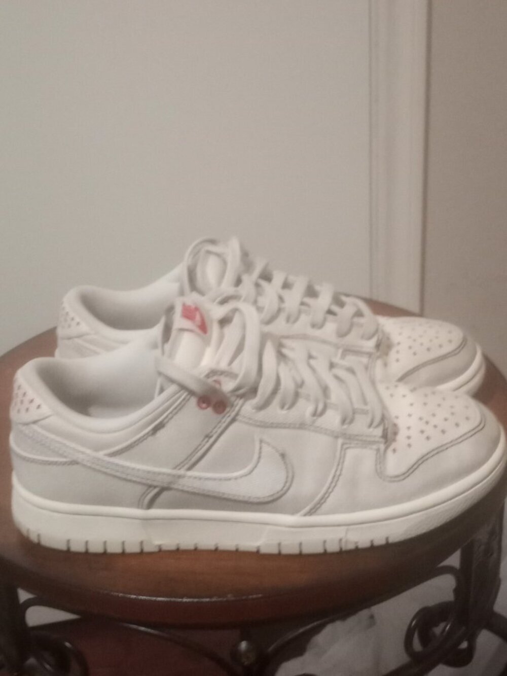 Nike Dunk Low Retro Sashiko Light Sneakers Men's Sz 7 Ivory/Red DV0834-100